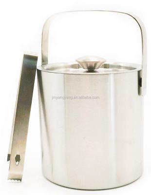 China Sustainable Double Walled Stainless Steel Ice Bucket With Lid for sale