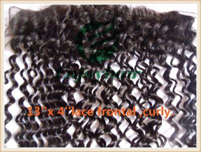 China Malaysian virgin remy hair lace frontal 13''x4'' ,natural color curly 10''-24'' for sale