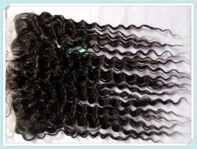 China Malaysian virgin remy hair lace frontal 13''x4'' ,natural color deep wave 10''-24'' for sale