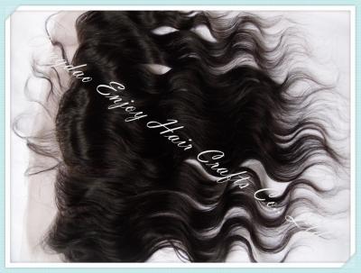 China Peruvian virgin remy hair silk lace frontal 13''x4'' ,natural color body wave 10''-24''. for sale