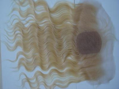 China Peruvian virgin remy hair silk lace frontal 13''x4'' ,613# color body wave 10''-24''. for sale