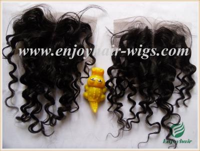 China Lace top closure 4''x4'' ,malaysian virgin hair natural color deep wave 10''-24''length for sale