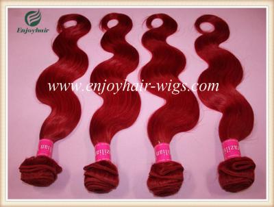 China Peruvian 5A virgin remy hair weave ,red color Body wave hair weft 10''-26''length for sale