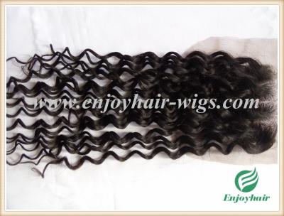 China Lace top closure 4''x4'' ,malaysian virgin hair natural color  wave 10''-24''length for sale