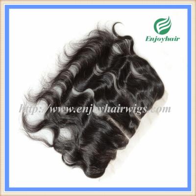 China Brazilian virgin hair lace frontal 13''x4'' ,natural color body wave 10''-24''L hairpiece for sale