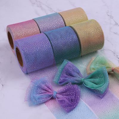 China Hot sale 6cm Multicolor Fashion Accessories Tutu Material Handmade Mesh Tulle Fabric Ribbon for sale