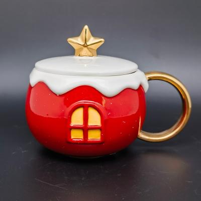 China OEM ODM Non Inverted Custom Hand Painting Christmas Ceramic Coffee Mugs Manufacturer Mugs for sale