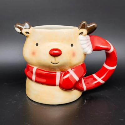 China 3D Mugs Handmade Creative Cute Cartoon Porcelain OEM ODM Craft Uninverted Animal Ceramic Mugs Hand Painted Custom Made for sale