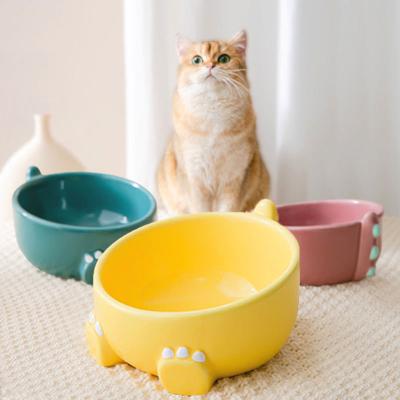 China Non-automatic ODM Custom Food Dish OEM Logo Porcelain Slow Feeder Puppy Slow Eating Ceramic Dog Cat Bowl for sale