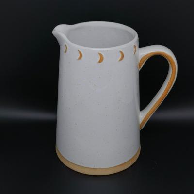 China OEM vintage pottery water milk jug custom made porcelain beer coffee tea coffee ceramic milk jugs for sale