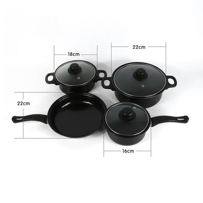 China Household Viable Color Non-stick Soup Pot + Frying Pan + Milk Pot + Stew Pot 13 Piece Cookware Set for sale