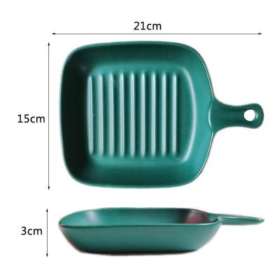 China Luxury elegant made in china pan is simple and fashionable solid color with handle ceramic mold for sale