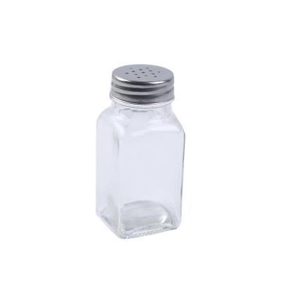 China Viable Creative Kitchen BBQ Seasoning Spice Square Glass Bottles for sale