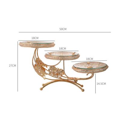 China Viable luxury light luxury home hotel coffee table living room style fruit dish glass crystal fruit bowl for sale