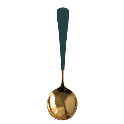 China Fashion 304 Stainless Steel Spoon Household Meal Spoon Sustainable Light Luxury Round Main Restaurant Stirring Dessert Spoon for sale