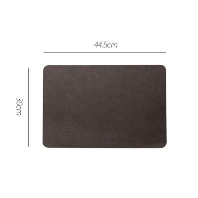 China Hot Creative Oil-proof Leather Western Place Mats High-Grade Waterproof And Heat-Resistant Stocked Restaurant Retro Place Mats for sale