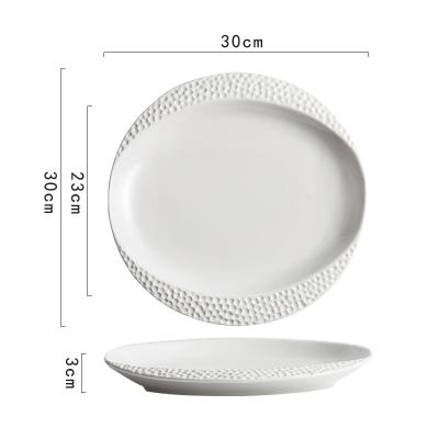 China Viable Net Red Creative White Ceramic Home Dish Hotel Dish Breakfast Tableware Vegetable Pasta Dish for sale