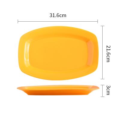 China Nordic Rectangular Oval Commercial Viable Snack Dish Commercial Barbecue Tableware Household Dish Ceramic Tableware for sale