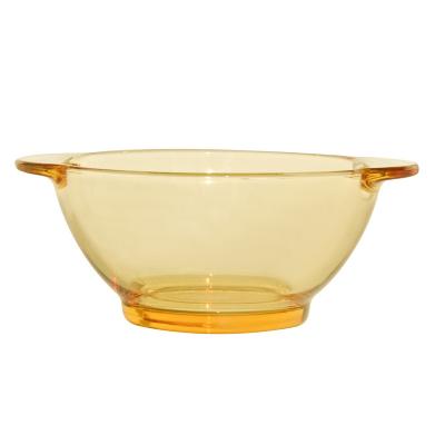 China Home Viable Binaural Glass Soup Bowls and Dishes Light Luxury Amber High Borosilicate Glass Dinnerware for sale