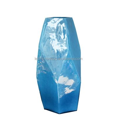 China Mid century fashion multangular murano glass vase modern popular medium gifts for ornaments for sale