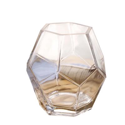 China Tall Tabletop Vase Vases For Vase Home Decor Fine Geometric Crystal Vase for sale