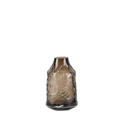 China Vintage modern crystal brown lalique vase office accessories mid century vase crystal flower vase for sale