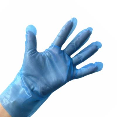 China Disposable food serving cpe/strip plastic touchtnuff gloves for food service and housekeeping cleaning for sale