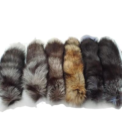 China Holiday decorations supply large in natural colorful tails such as real fox fur white fox tailblue vulpine suntail for sale