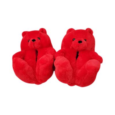 China 2021 Fashion Trend Bear Slippers Teddy Bear Slippers Custom Women Back Home Slippers for sale