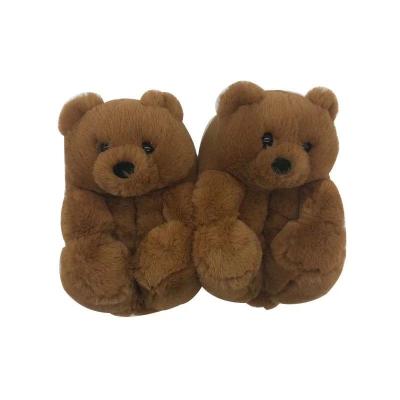 China 2021 Fashion Trend New Design Teddy Bear Plush Slippers Kids Teddy Bear Slippers Custom Made for sale