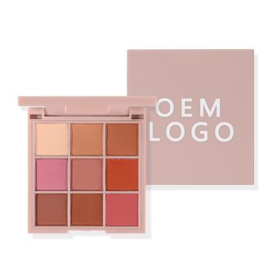 China Mini Fall Nude Pigmented Foundation Waterproof Label Duochrome 9 Pan Eyeshadow Private Christmas Makeup Palette for sale