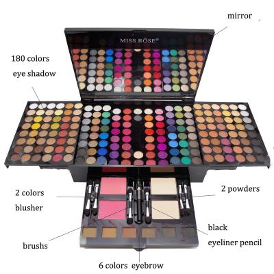 China Waterproof Cosmetics 180 Colors Matte Glitter Eyeshadow Palette Powder Eye Makeup Professional Eyeshadow Make Up Kit for sale