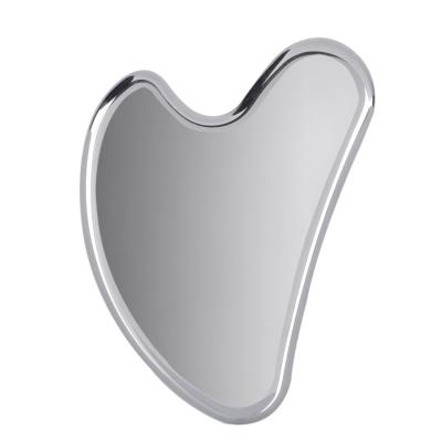 China Gua Sha Face Massage Mini Travel High Quality Manufacture Customized Tender Stainless Steel Scalp Gua Sha Facial Massage Tool Metal for sale