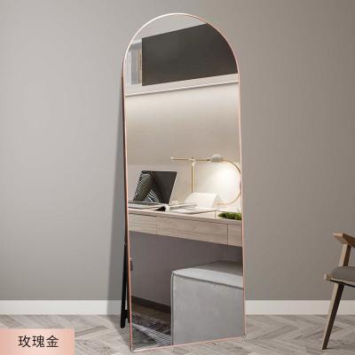 China Not Specified Large Free Standing Gold Full Length Traditional Frame Floor Arch Mirror for sale