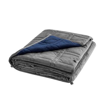 China ins hot comfortable machine washable cotton tube yarn weighted knitted blanket for sale