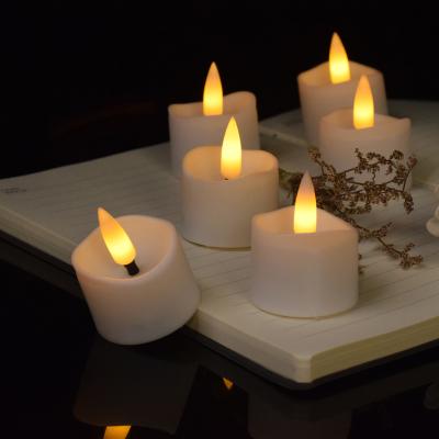 China Dropshipping Warm White Flameless LED Candle Light For Wedding Home Celebration Decoration Black Candle Wick Tea Lights for sale