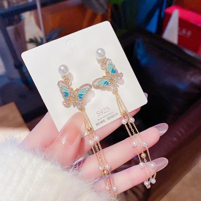 China Trendy Trendy Butterfly Tassel Earrings Fashion Jewelry For Women for sale