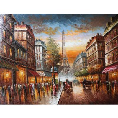 China CLASSIC High Quality Classic Paris Landscape Scene Eiffel Tower Oil Paintings On Canvas for sale