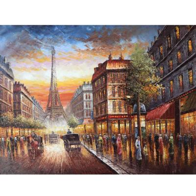 China CLASSIC Colorful Paris Scene Landscape Wall Art Eiffel Tower Oil Paintings For Home Decoration for sale