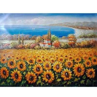 China Modern Custom Abstract Hand Painted Sunflower Oil Paintings for sale