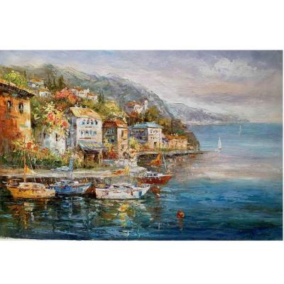 China Hand Painted Modern Wall Art Decor Modern Art Acrylic Seascape Painting On Canvas Landscape Paintings for sale