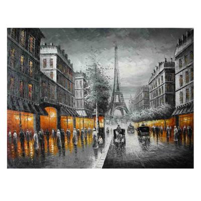 China Hand Painted Canvas Art Decor Paris Eiffel Tower Oil Painting Traditional Classic Art Work High quantity for sale