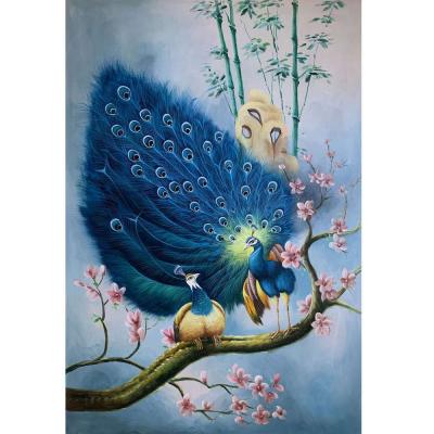 China Modern Home Wall Art Peacock Painting Modern Animal Oil Painting Living Room Decoration for sale