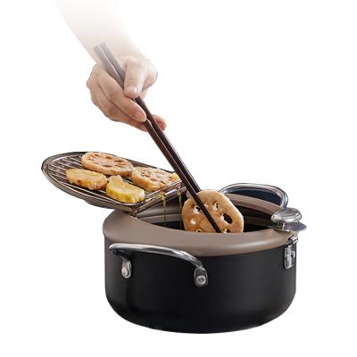 China Sustainable Round Deep Fryer Pot Stainless Steel Pot Tempura Deep Fryer Pot for sale