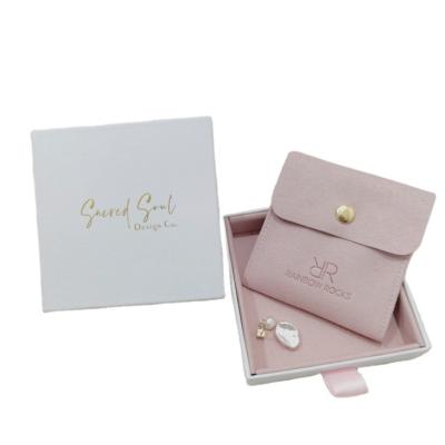 China Microfiber Jewelry Pouch Jewelry Button Bag Ch Logo Customized Jewelry Box With Multi-Function Jewelery Pouch Instant Packaging And Card Insert for sale