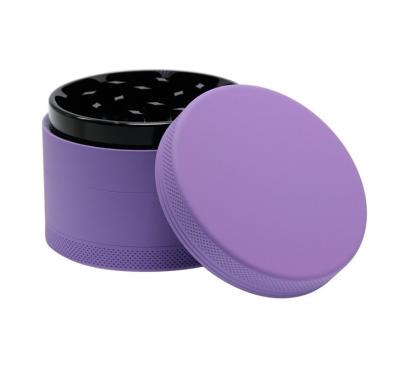 China Wholesale Hot Sale Rubber Matte White Black Pink Soft Herb Grinder Silicone Coating Tobacco Herb Grinder New Aluminum Alloy Amazon Colors for sale