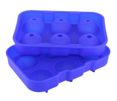 China Large Slicone Silicone Mold Round Surrounds Block Ice Cube Trays For Whiskey Wine Ball Maker for sale