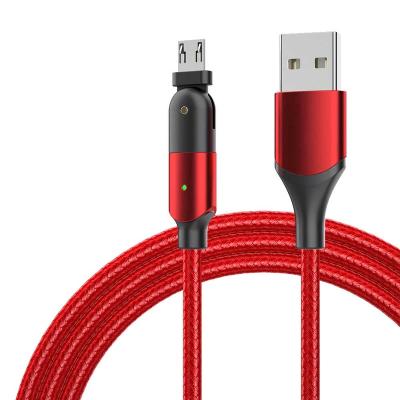 China LED Indicator 180 Degree Micro Roational USB Cable For Samsung S7 Xiaomi Huawei Android Phone 2.4A Data Cord Fast Charging Charger for sale