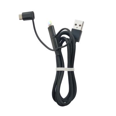 China Camera 1M Hot Nylon Braided 3 in 1 USB Charging Cable for IOS/Micro/Type-C Charger Cable for sale