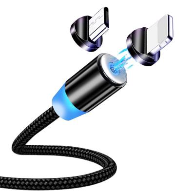 China Mobile Phone Tablet MP3 GPS 2022 Newest Design 540 Degree Magnetic Cable For Data Charging 3 In 1 Magnetic USB Cable For Micro USB/Type-C for sale